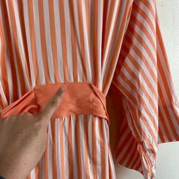 Lake Kimono Robe Melon Striped Orange Women's XXL Casual Pajamas - Picture 11 of 16